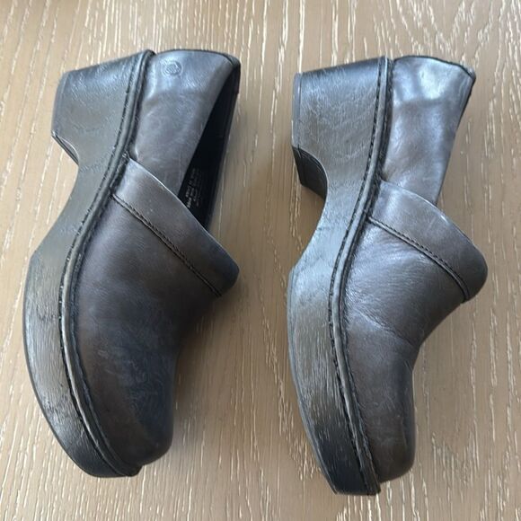 Born Women's Black Leather Mules Clogs Slip On Shoes Platform Casual Work Size 8 - Picture 3 of 12